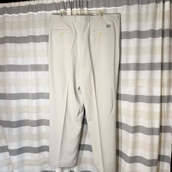 Lacoste light grey Trousers with Gold Button size 38 x 32” polyester - Picture 6 of 9